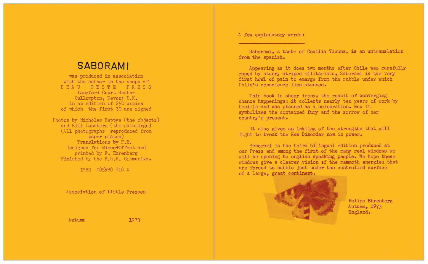 Saborami: Expanded facsimile ed. Cecilia Vicuña