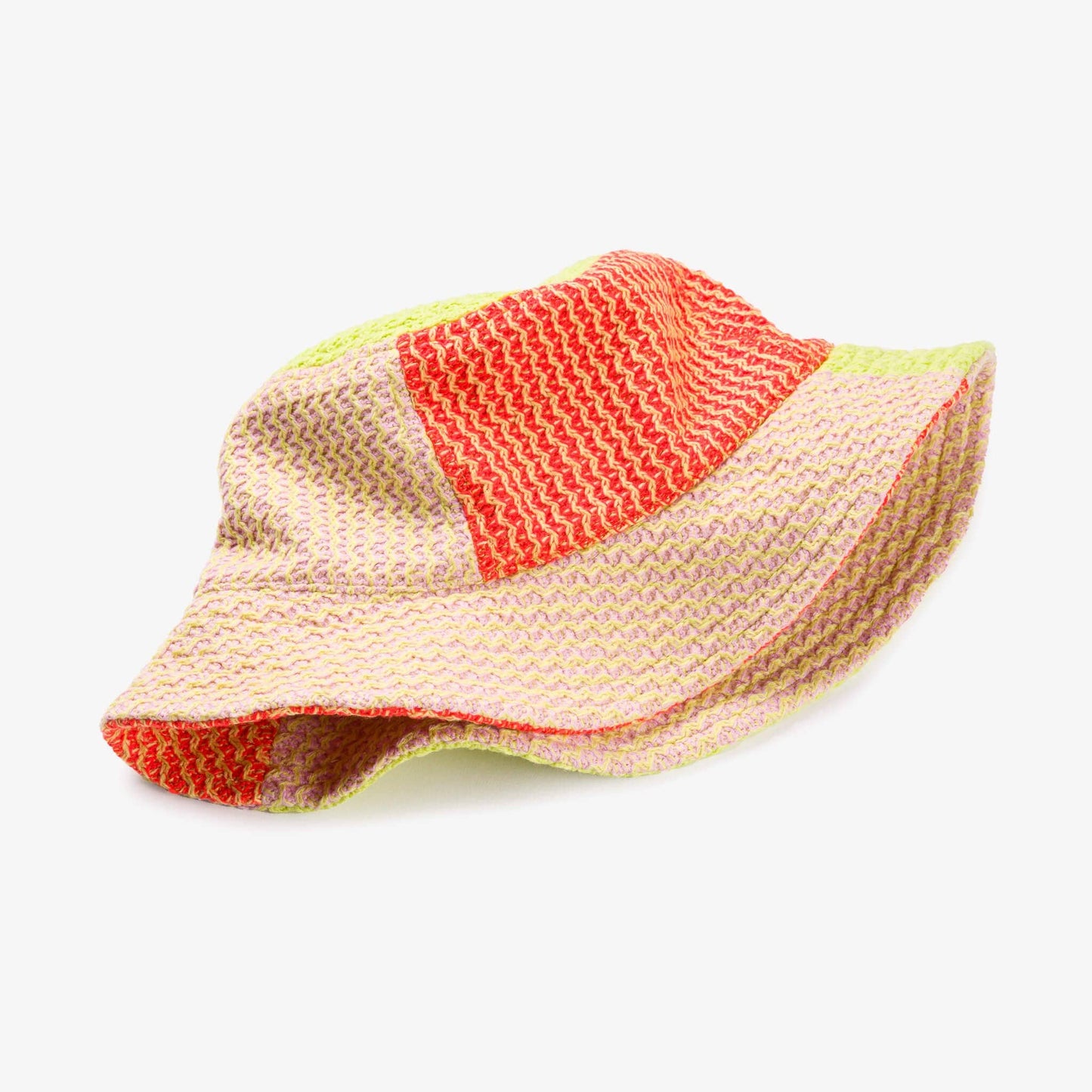 Squiggle Knit Bucket Hat: Kelly Peach