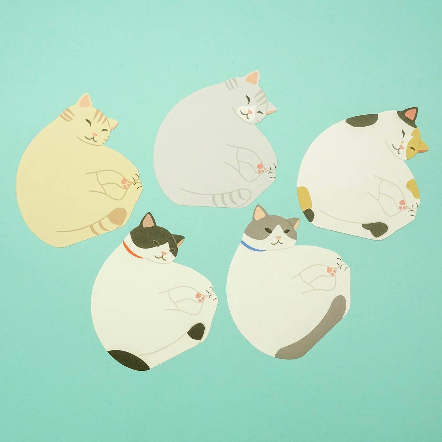 Greeting Life Animal Die-Cut Memo Sleeping Cat ETN-188: 6 pcs