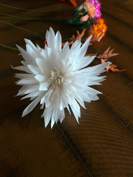 White Paper Dahlia Flower