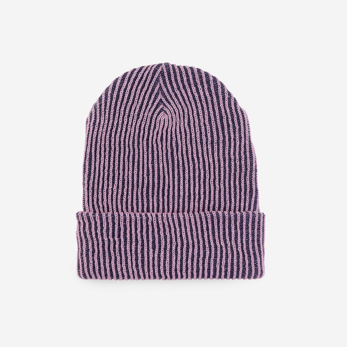 Simple Rib Knit Beanie: Golden Olive Navy