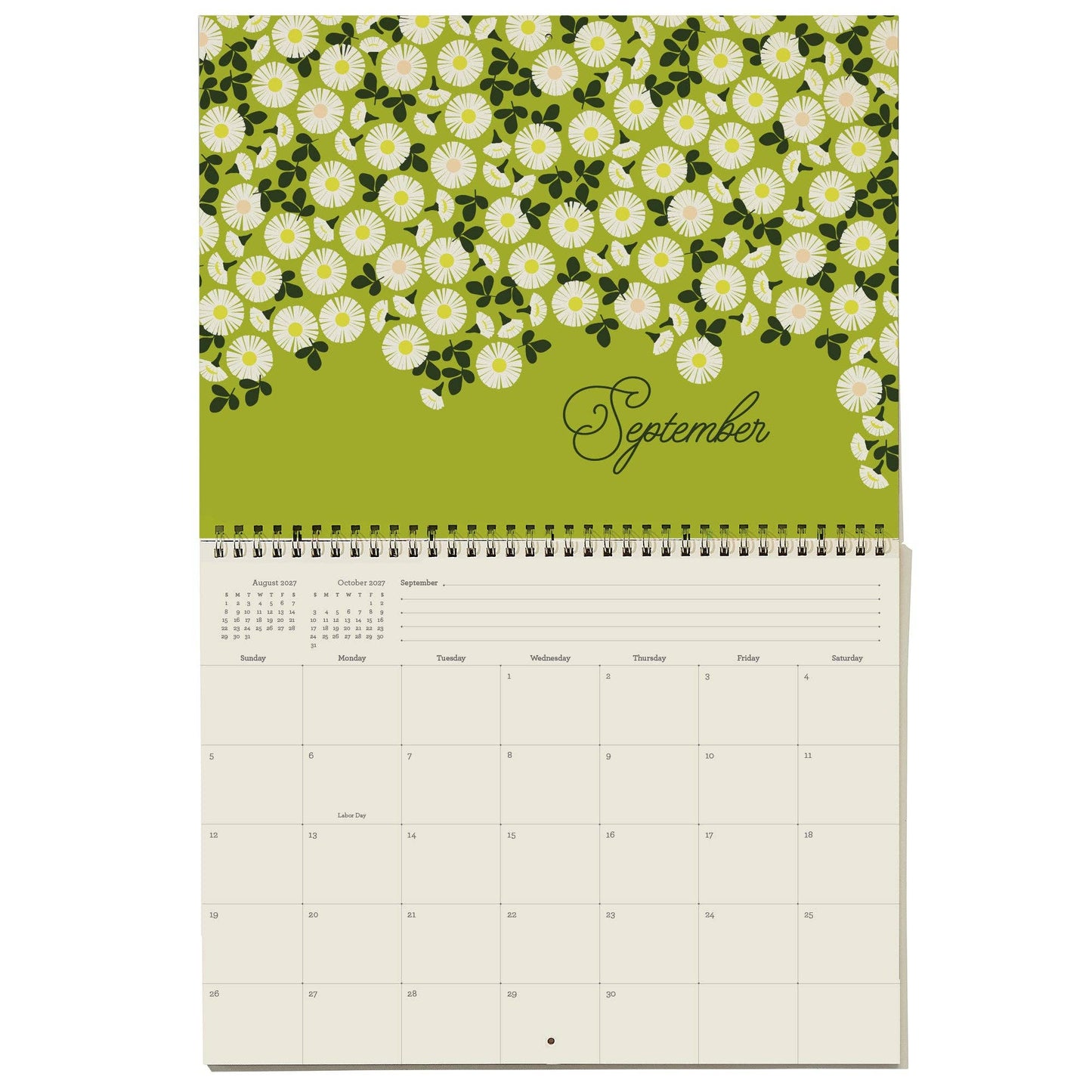 2027 Write-On Calendar | Grid style monthly calendar