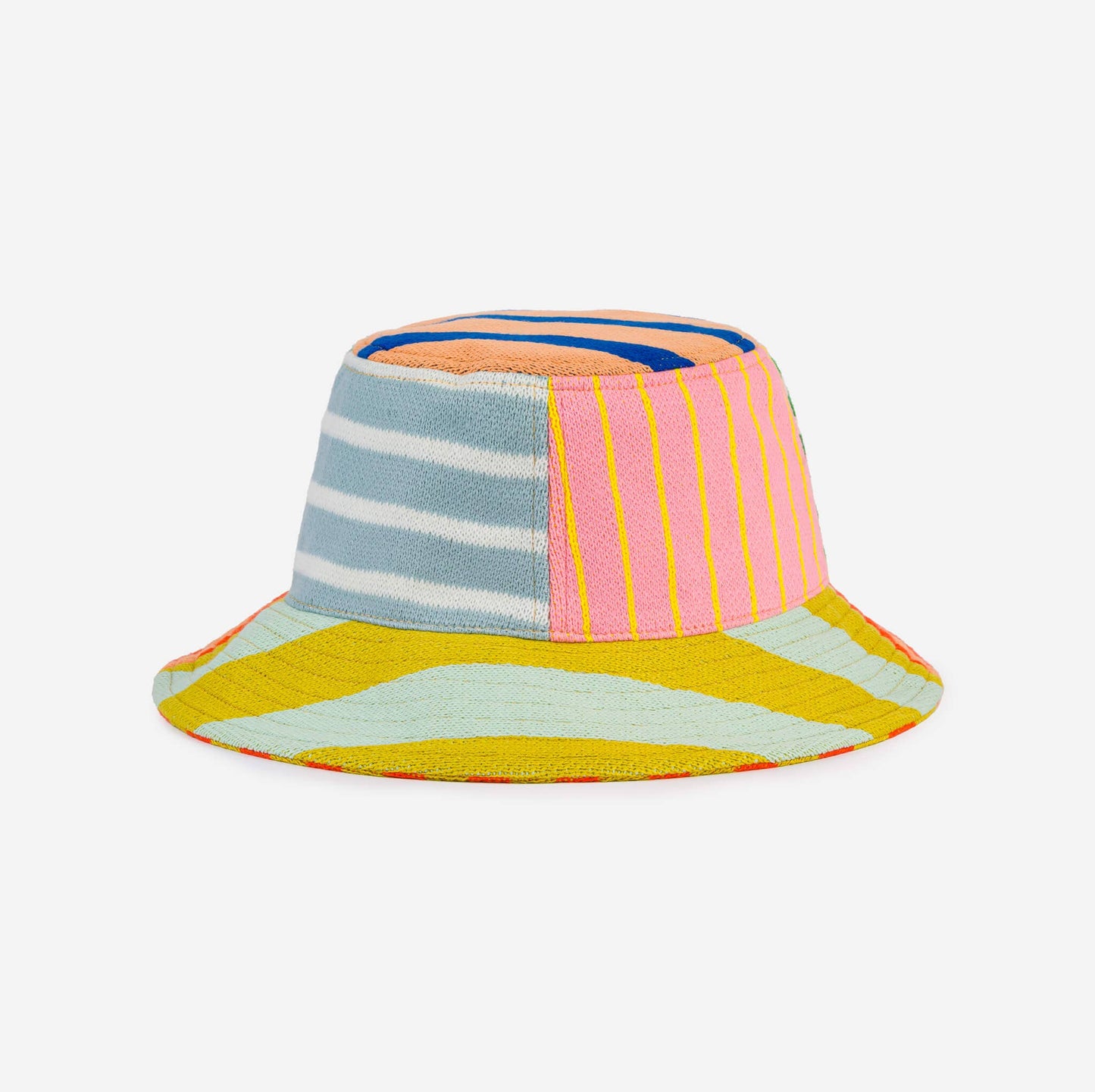 Patchwork Stripe Bucket Hat: Sport