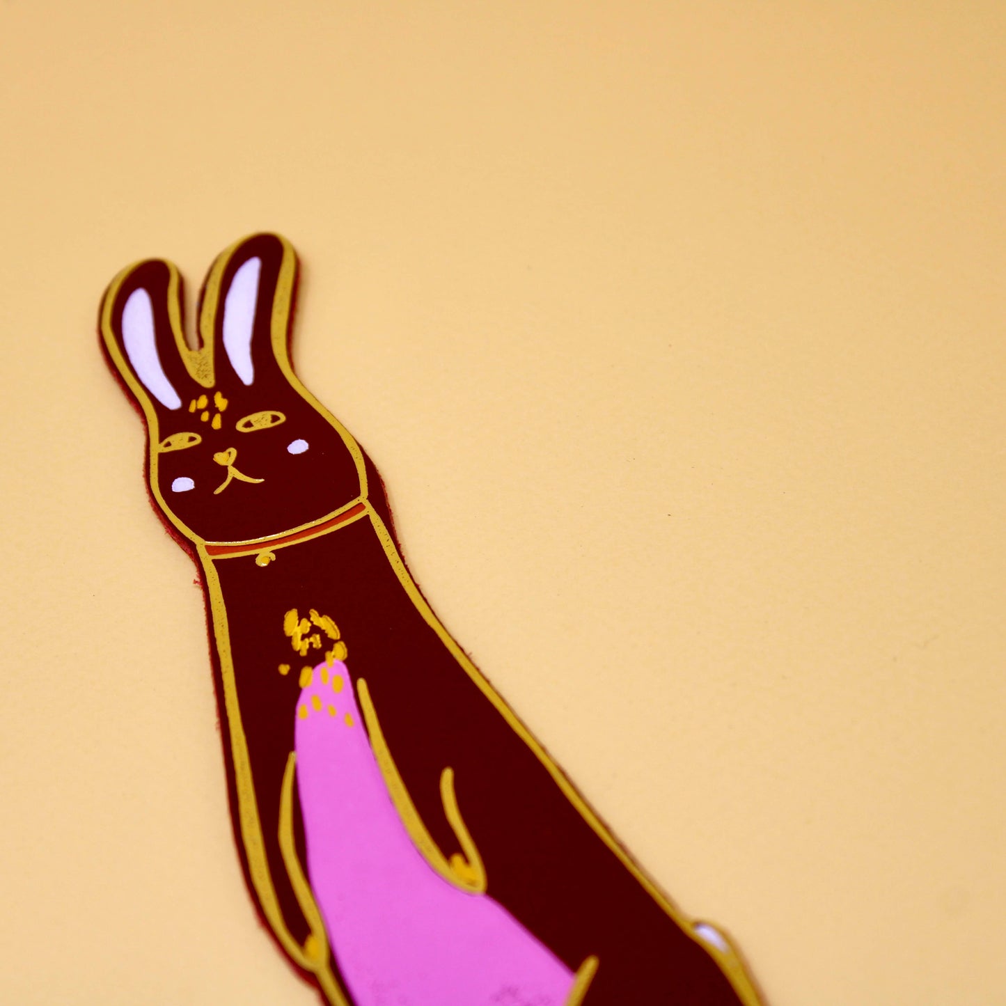 Cute Bunny Bookmark: Cream
