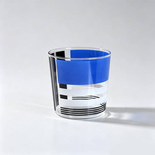 Retro Polka Dot Painted Cup: Blue Black / One Size