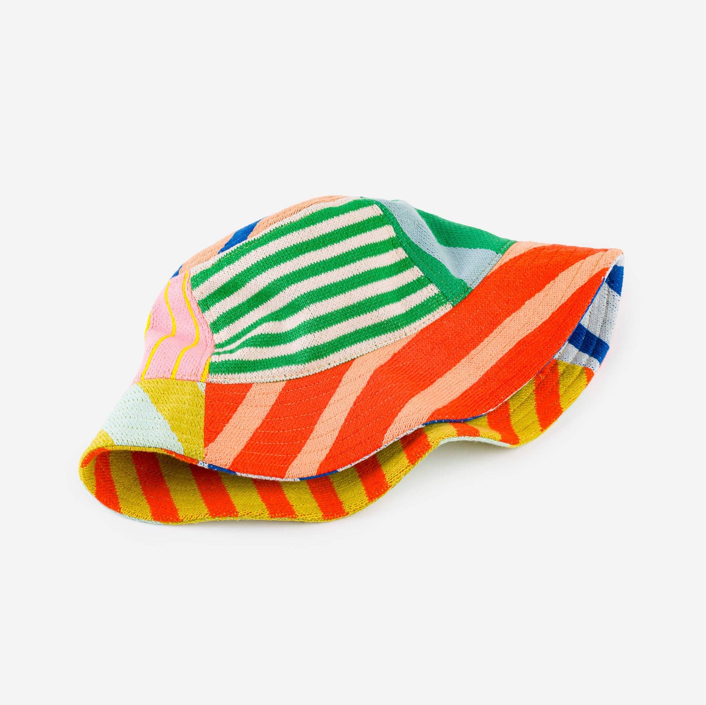 Patchwork Stripe Bucket Hat: Sport