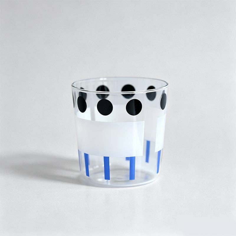Retro Polka Dot Painted Cup: Blue Black / One Size