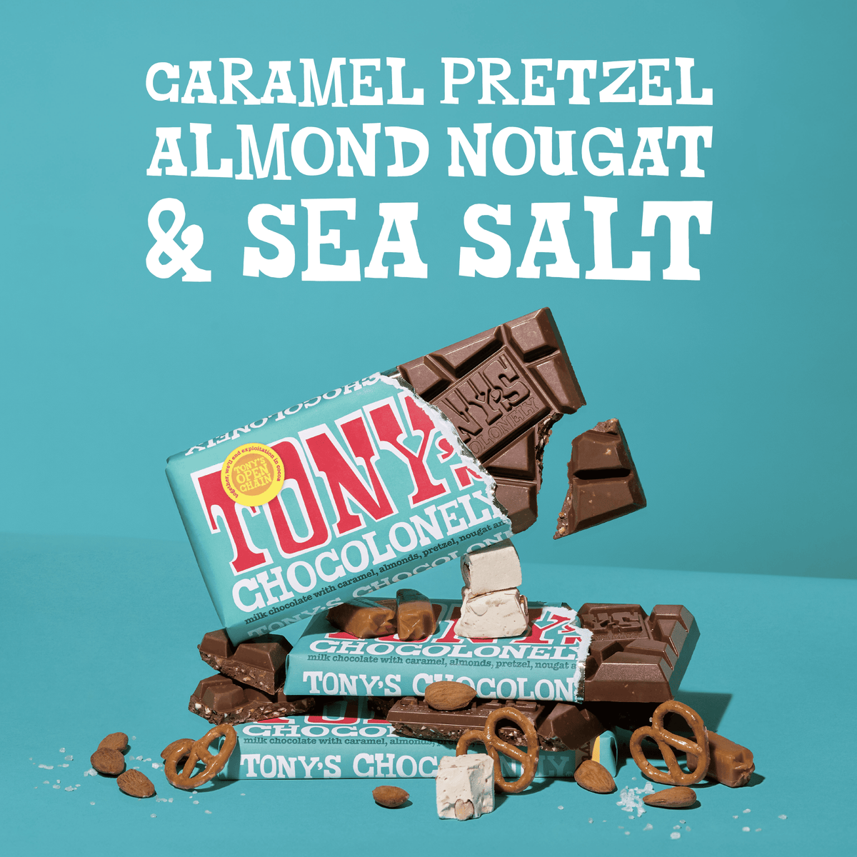 Everything Bar: Milk caramel almond nougat pretzel sea salt