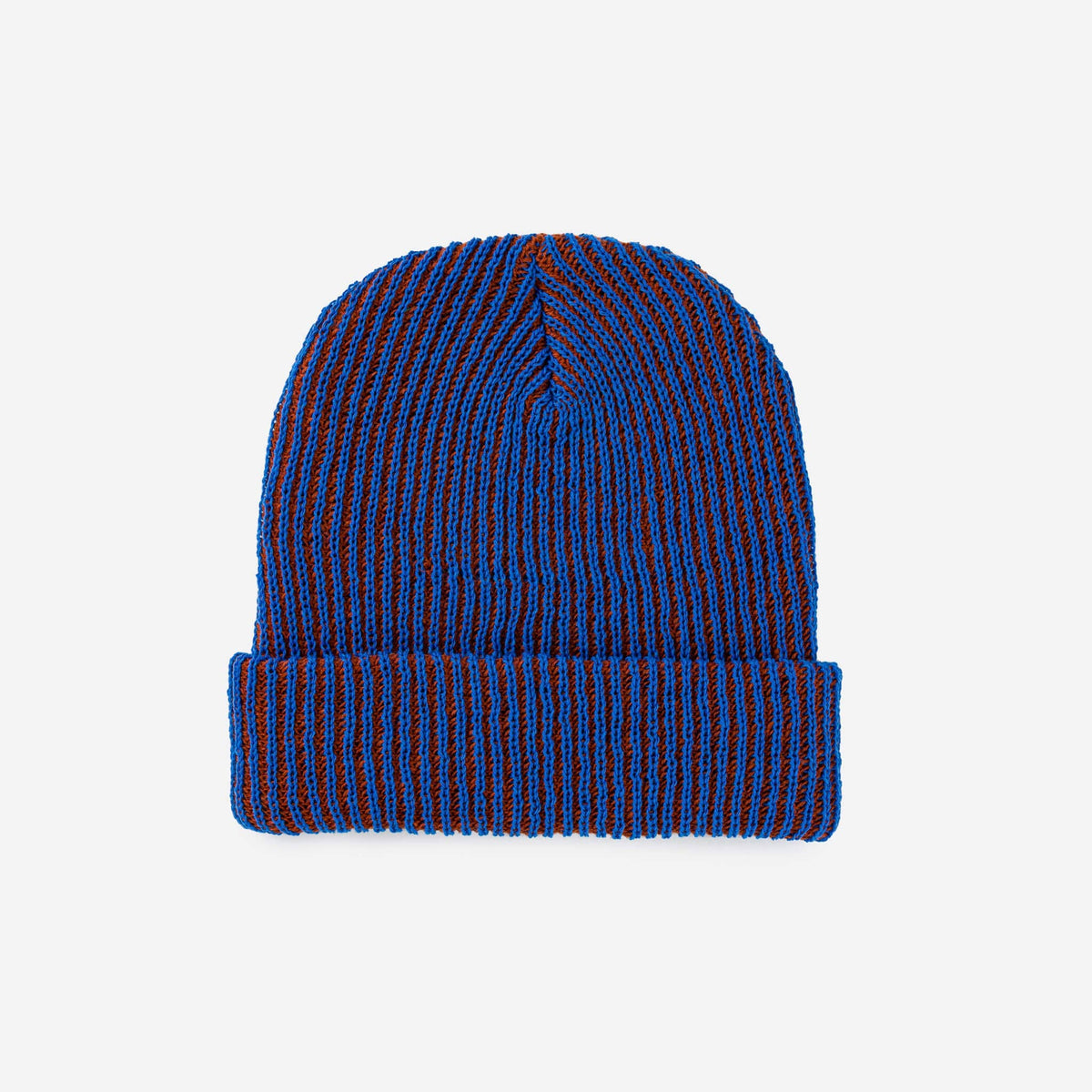 Simple Rib Knit Beanie: Golden Olive Navy