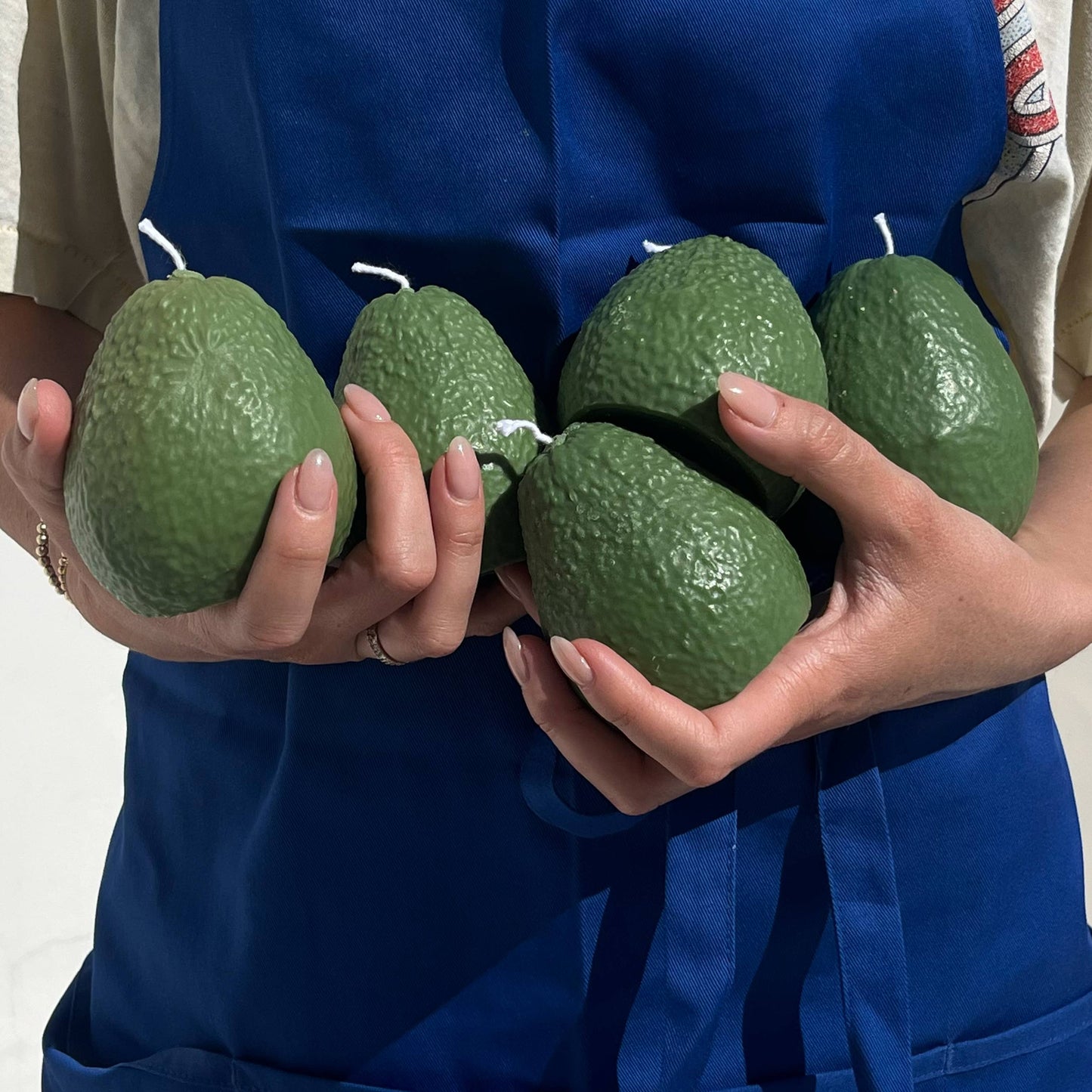Large Avocado Candle: Green / Sea Salt and Orchid / Single Avocado