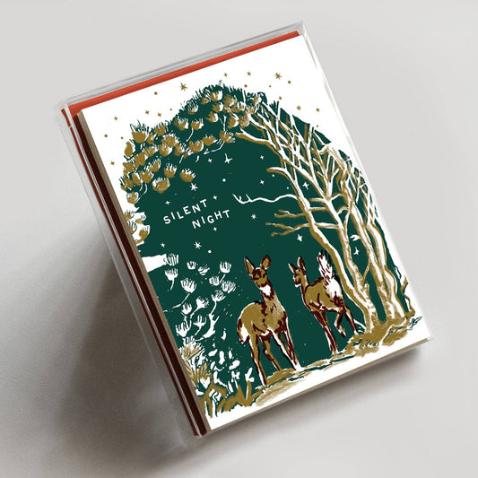 Silent Night Deer Set of 6 - Red