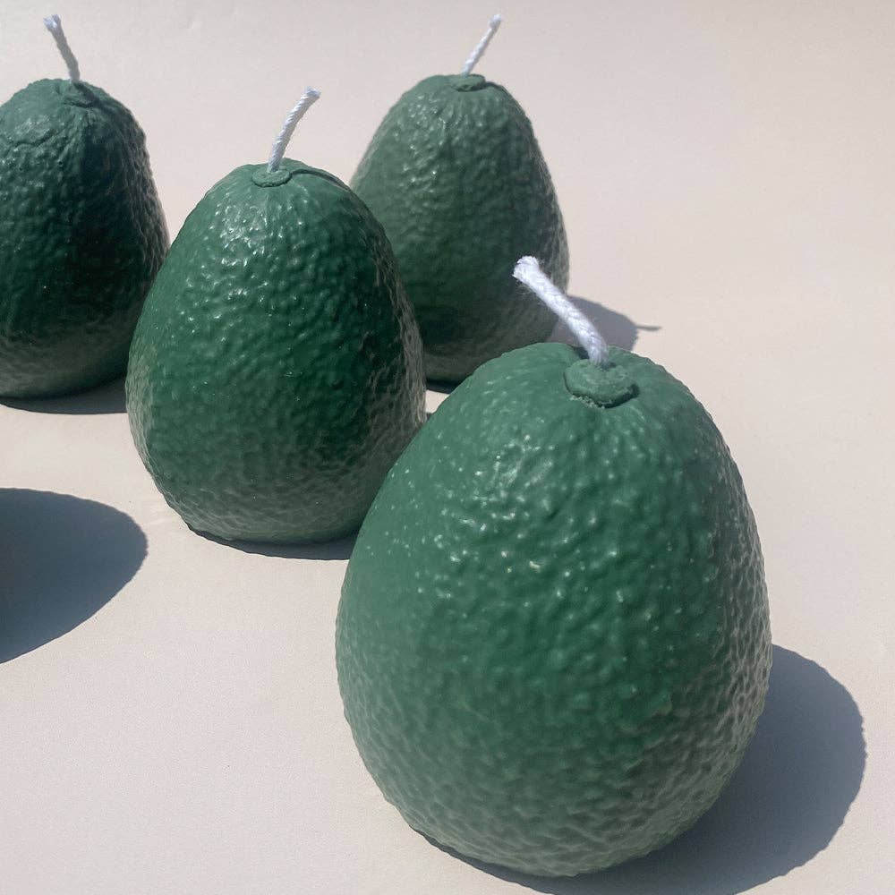 Large Avocado Candle: Green / Sea Salt and Orchid / Single Avocado