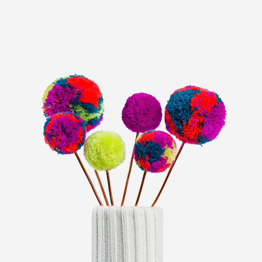 Pom Flower Bouquet: Magenta Lime