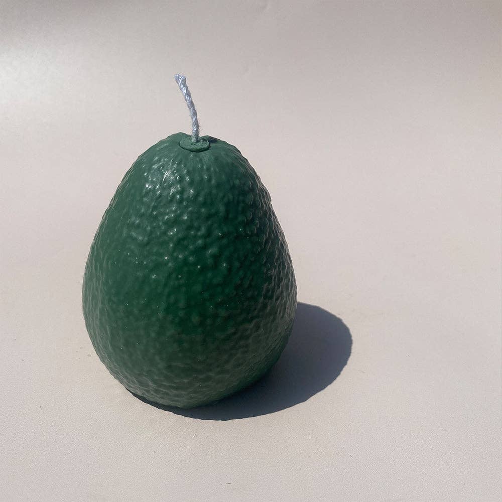 Large Avocado Candle: Green / Sea Salt and Orchid / Single Avocado