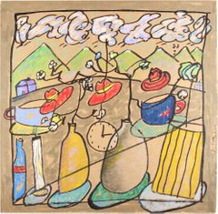 Frederic Tuten: On A Terrace In Tangier - Works on Cardboard