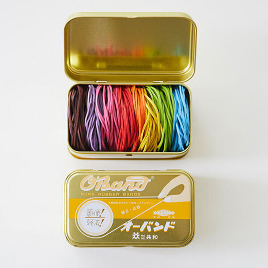Rubber O' bands gold tin 8-color mix